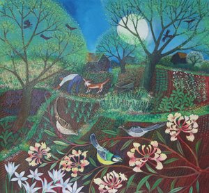 Honeysuckle, 2016, (цаасан дээрх нийлэг бэх)поли autorstwa Lisa Graa Jensen