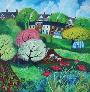 Suburbia, 2018 (akryl na papierze) autorstwa Lisa Graa Jensen