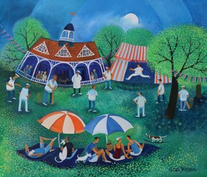 Sunday Cricket 2016 (farby akrylowe na papierze) autorstwa Lisa Graa Jensen