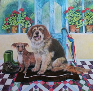 Czas na Walkie, 2021, (akryl na papierze) autorstwa Lisa Graa Jensen