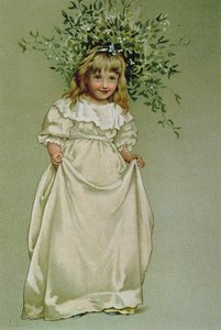 Pod jemiołą, XIX w. autorstwa Lizzie Mack