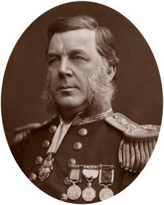 Kapitan Bedford Clapperton Trevelyan Pim, brytyjski oficer marynarki, 1883. autorstwa Lock and Whitfield