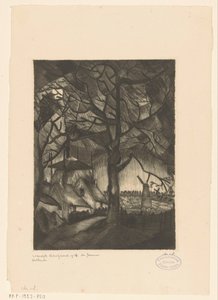 Gospodarstwo rolne Les Fermes (oryginalny tytuł na obiekcie) autorstwa Lodewijk Schelfhout (signed by artist)