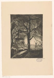 Gospodarstwo rolne Les Fermes (oryginalny tytuł na obiekcie) autorstwa Lodewijk Schelfhout (signed by artist)