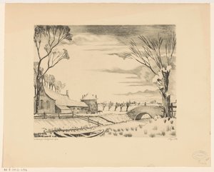 Farma w zimowym krajobrazie Hiver i Hollande III (oryginalny tytuł) autorstwa Lodewijk Schelfhout (signed by artist)