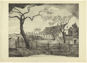 Farma z bydłem w Holandii Grande ferme Hollandais (tytuł oryginalny) autorstwa Lodewijk Schelfhout (signed by artist)