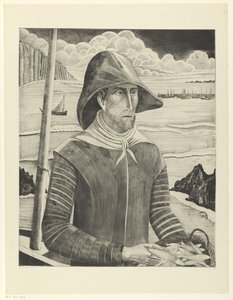 Śruba bretońska Breton Fisherman II (tytuł oryginalny) autorstwa Lodewijk Schelfhout (signed by artist)