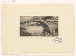 Brug na Korsyce Le Pont Corse (tytuł oryginalny) autorstwa Lodewijk Schelfhout (signed by artist)
