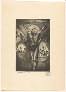 Chrystus na krzyżu Le Christ I (oryginalny tytuł na obiekcie) autorstwa Lodewijk Schelfhout (signed by artist)