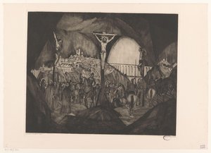 Golgota I (tytuł oryginalny) autorstwa Lodewijk Schelfhout (signed by artist)
