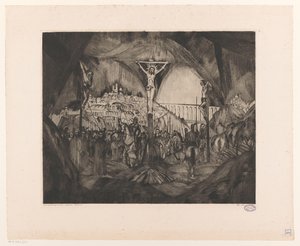 Golgota I (oryginalny tytuł na obiekcie) autorstwa Lodewijk Schelfhout (signed by artist)