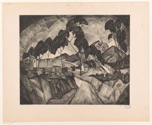 Pagórkowaty krajobraz w Prowansji La Provence (oryginalny tytuł na obiekcie) autorstwa Lodewijk Schelfhout (signed by artist)