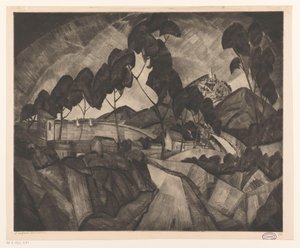 Pagórkowaty krajobraz w Prowansji La Provence (oryginalny tytuł na obiekcie) autorstwa Lodewijk Schelfhout (signed by artist)