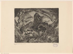 Pagórkowaty krajobraz z drzewami Les Arbres (oryginalny tytuł na obiekcie) autorstwa Lodewijk Schelfhout (signed by artist)