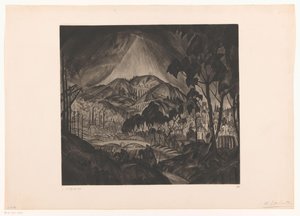 Pagórkowaty krajobraz z przemysłem Ewolucja (tytuł oryginalny) autorstwa Lodewijk Schelfhout (signed by artist)