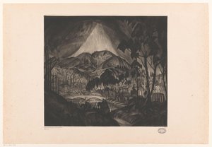 Pagórkowaty krajobraz z przemysłem Ewolucja (oryginalny tytuł na obiekcie) autorstwa Lodewijk Schelfhout (signed by artist)
