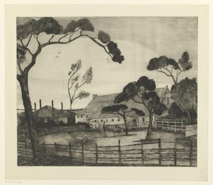 Holenderski krajobraz z farmą i łąką Paysage Hollandais (tytuł oryginalny) autorstwa Lodewijk Schelfhout (signed by artist)