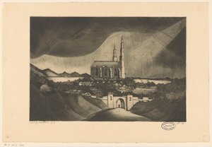 Katedra La Cathédrale (tytuł oryginalny) autorstwa Lodewijk Schelfhout (signed by artist)