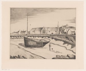 Osada przybrzeżna La Baie de St. Pierre (tytuł oryginalny) autorstwa Lodewijk Schelfhout (signed by artist)