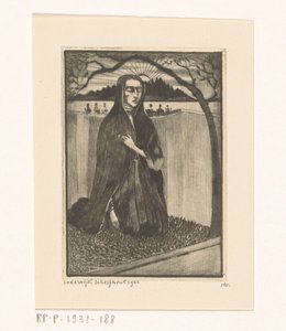 Kobieta przy grobie Femme au tombeau (tytuł oryginalny) autorstwa Lodewijk Schelfhout (signed by artist)