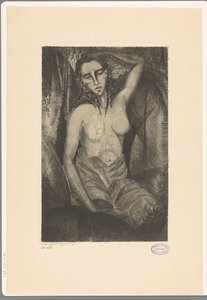 siedząca kobieta Femme assise (tytuł oryginalny) autorstwa Lodewijk Schelfhout (signed by artist)