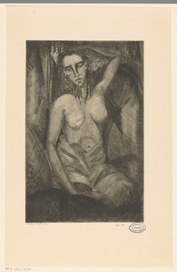 siedząca kobieta Femme assise (tytuł oryginalny) autorstwa Lodewijk Schelfhout (signed by artist)