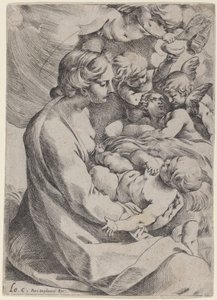 Madonna z Dzieciątkiem z Aniołami autorstwa Lodovico Carracci