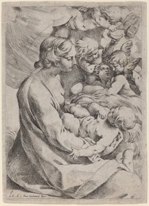 Madonna z Dzieciątkiem z Aniołami autorstwa Lodovico Carracci