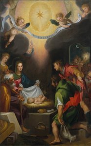 Adoracja pasterzy ze św. Katarzyną Aleksandryjską, 1599. autorstwa Lodovico Cigoli