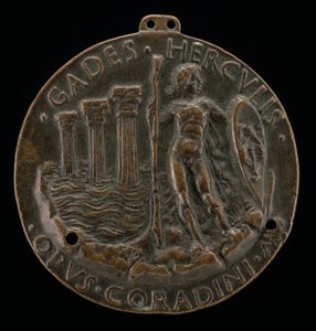 Herkules i trzy kolumny w morzu [rewers], 1472. autorstwa Lodovico Corradini