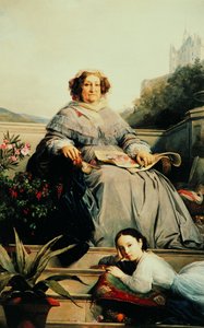 Portret Madame Clicquot, z domu Ponsardin 1777-1866 z córką, w latach 1851-1860.