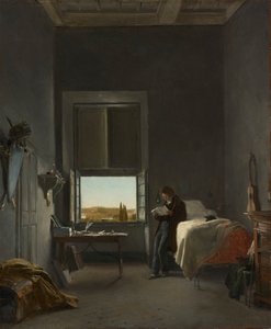 Artysta w swoim pokoju w Villa Medici, Rzym, 1817. autorstwa Léon Cogniet