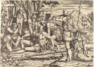 Śmierć Adonisa autorstwa Léon Davent after Luca Penni