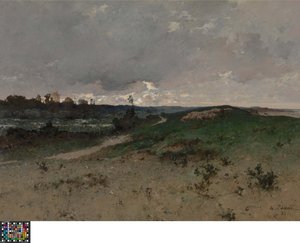 Krajobraz w pobliżu Saint-Jean-le-Thomas (Normandia) autorstwa Leon Germain Pelouse