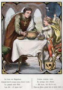 Ilustracja Lorenza Frolicha (1820-1908) do popularnej piosenki „Dobry król Dagobert””. Wydanie J. Hetzel. Około 1880 r.