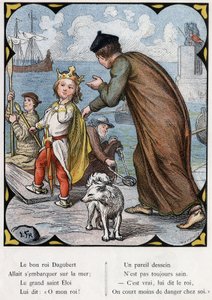 Ilustracja Lorenza Frolicha (1820-1908) do popularnej piosenki „Dobry król Dagobert””. Wydanie J. Hetzel. Około 1880 r.