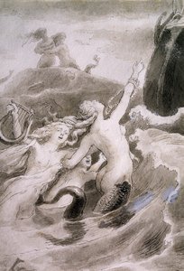 Mała Syrenka, ilustracja Lorenza Frolicha (1820-1908) do baśni Hansa Christiana Andersena (1805-1875)