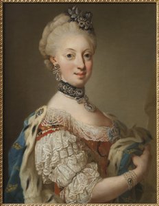 Sophie Madeleine de Danemark, reine de Suede - Portret Zofii Magdaleny Danii (1746-1813), królowej Szwecji, autorstwa Pascha, Lorenza Młodszego (1733-1805). olej na płótnie