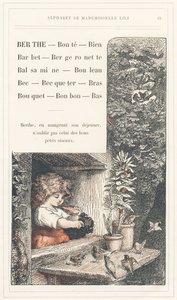 Berthe, Bonte, Well, Barbet, Bergeronnette, Balsamine, Birch, Beak, Becqueter, Arm, Bouquet, Candy, Bottom, strona 15 - Alfabet autorstwa Mademoiselle Lili, L. Froelicha i taty (samego Hetzela). Bibliotheque  Magasin d