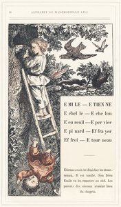 Emile, Etienne, Echelle, Echelon, Squirrel, Sparrow, Epinard, Scarer, Farry, Stourneau, strona 18 - Alfabet autorstwa Mademoiselle Lili, L. Froelicha i taty (samego Hetzela). Bibliotheque  Magasin d