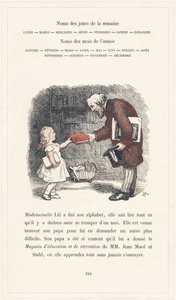 Mademoiselle Lili potrafi czytać, strona 40 - Alfabet Mademoiselle Lili, autorstwa L. Froelicha i taty (samego Hetzela). Bibliotheque  Magasin d