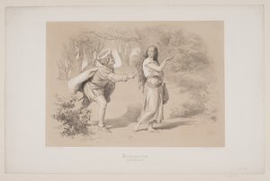 Kongsgården, pag. 69, ilustracja do "Lotu jelenia" Christiana Winthera autorstwa Lorenz Frølich