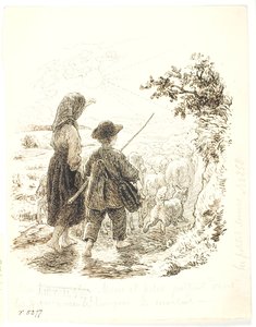 Marie i Jujules jako pasterze autorstwa Lorenz Frølich