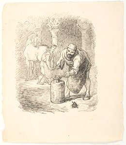 Szkic ilustracji dla Skarnbassen autorstwa Lorenz Frølich