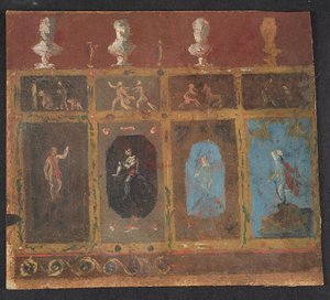 Dekoracje ścienne dla Valhøj 1838/1839 autorstwa Lorenz Frølich