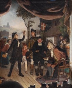 Ludvig Holberg na próbie sztuki Erasmus Montanus, akt IV, scena 2 autorstwa Lorenz Frølich