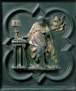Porta Północna (zwana Bramą Krzyżową, od strony północnej), detal zewnętrzny: Św. Marek. Rzeźba z brązu wykonana przez Lorenzo Ghiberti (1378-1455) autorstwa Lorenzo Ghiberti