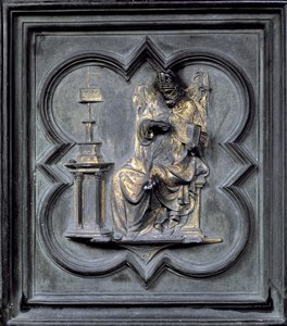 St Augustine, panel H drzwi północnych baptysterium San Giovanni, 1403-24 (brąz)