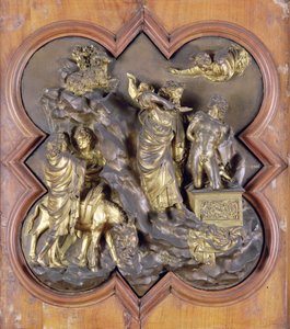 Ofiarowanie Izaaka, płaskorzeźba konkursowa z brązu do Drzwi Chrzcielnicy, Florencja, 1401 (brąz)