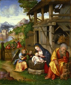 „Nativite” Peinture de Lorenzo Leonbruno (1480-1537) wer. 1515 Narodowe Muzeum Sztuki Zachodniej, Tokio
